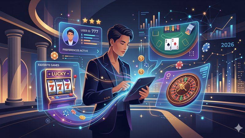 Футуристическая иллюстрация трендов гемблинга 2026 года с акцентом на гиперперсонализацию в премиальном казино